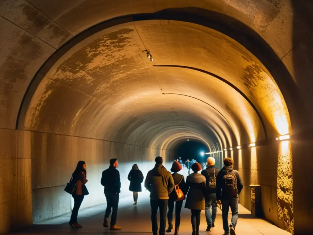 Explorando la belleza y accesibilidad del túnel histórico con iluminación cálida y arquitectura detallada