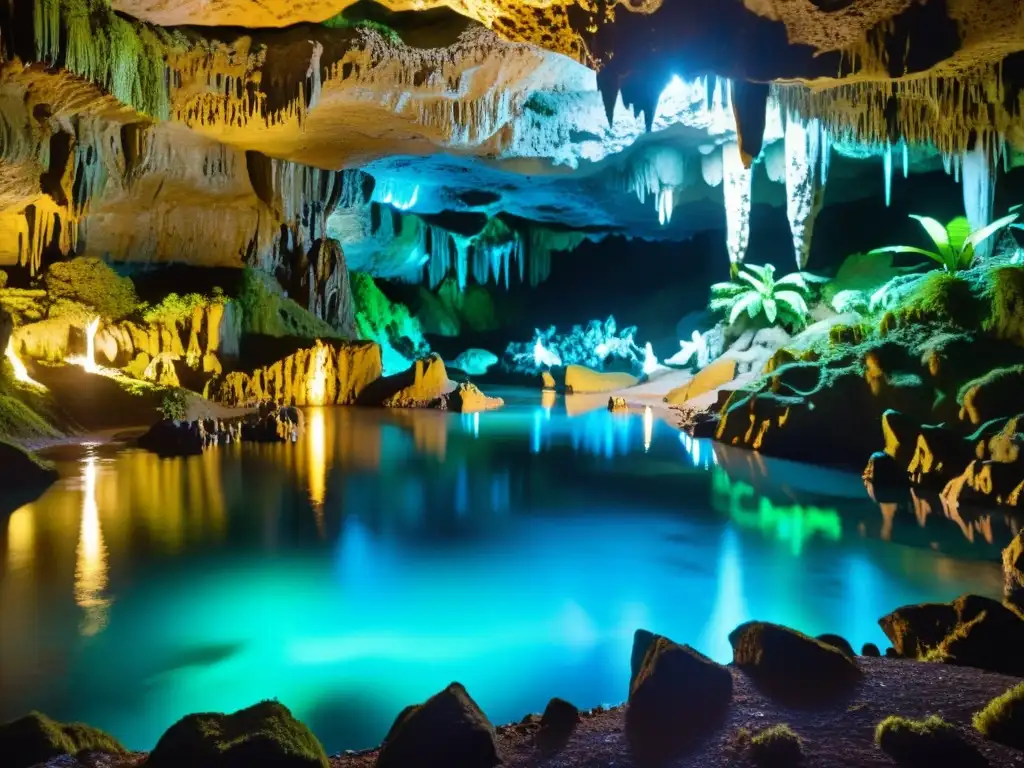 Explora la belleza mágica de las Cuevas de Waitomo, con formaciones de piedra caliza iluminadas por luciérnagas bioluminiscentes