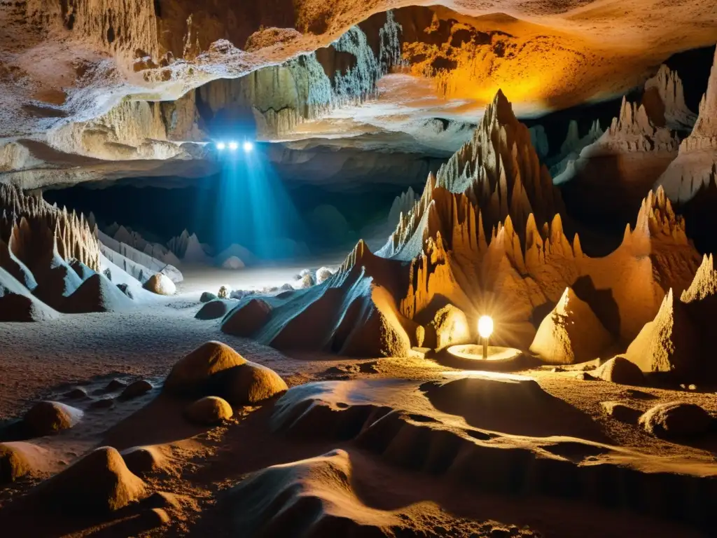 Descubre la belleza subterránea de espacios turísticos respetando historia subterránea en una cueva iluminada con formaciones rocosas