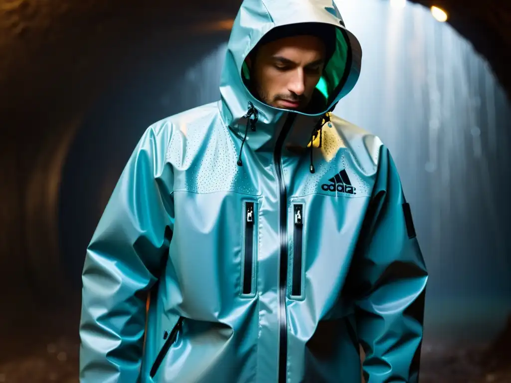 Chaqueta impermeable resistente al agua en entorno subterráneo Chaqueta resistente a la humedad subterránea en ambiente desafiante