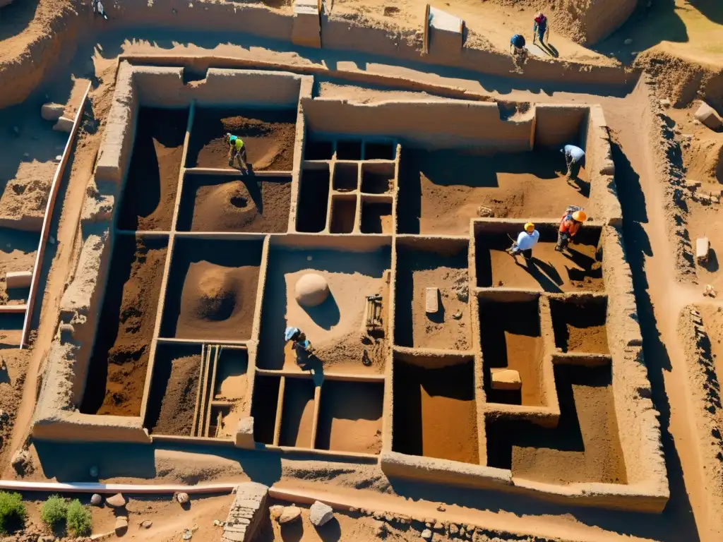 Excavación arqueológica: capas de historia Detalle de métodos de datación arqueológica subterránea en excavación