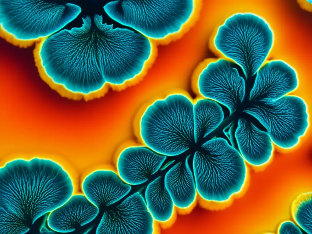 Espectaculares esporas de hongos bajo microscopio Detalles fascinantes de esporas fúngicas en descomposición, resaltando la prevención del crecimiento de hongos subterráneos