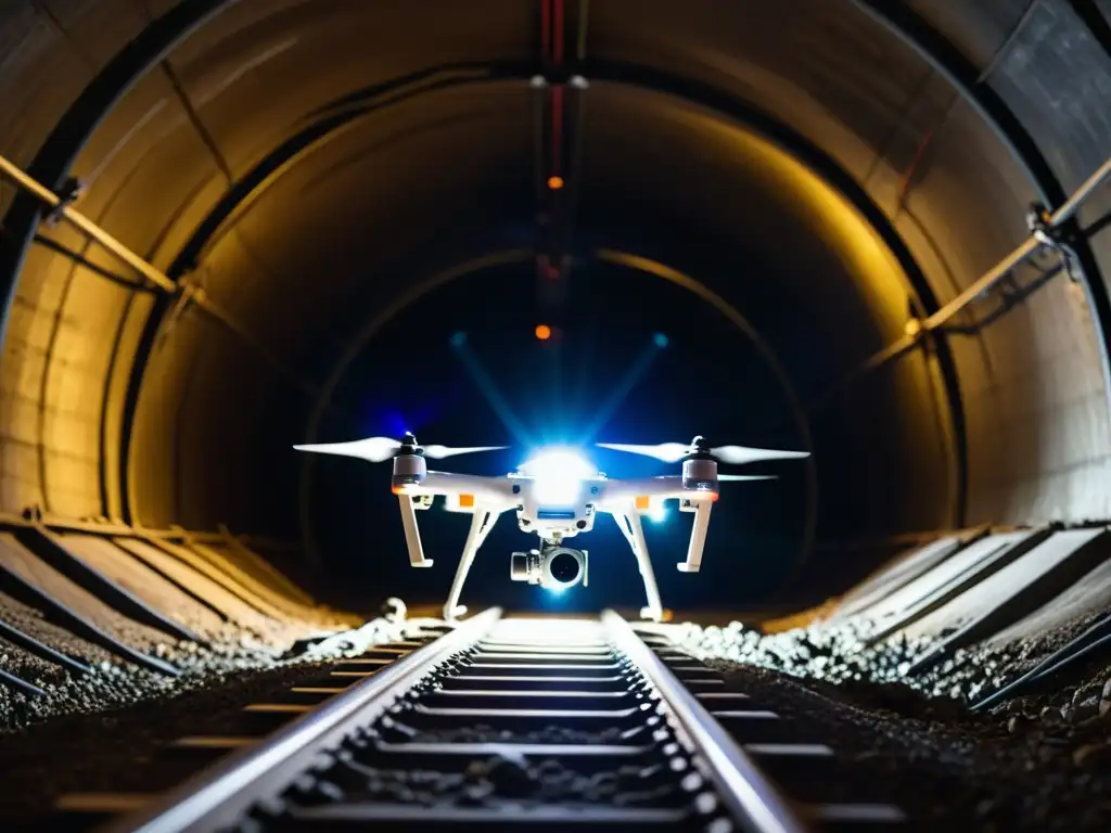 Un dron con sensores de alta tecnología inspecciona detalladamente el túnel