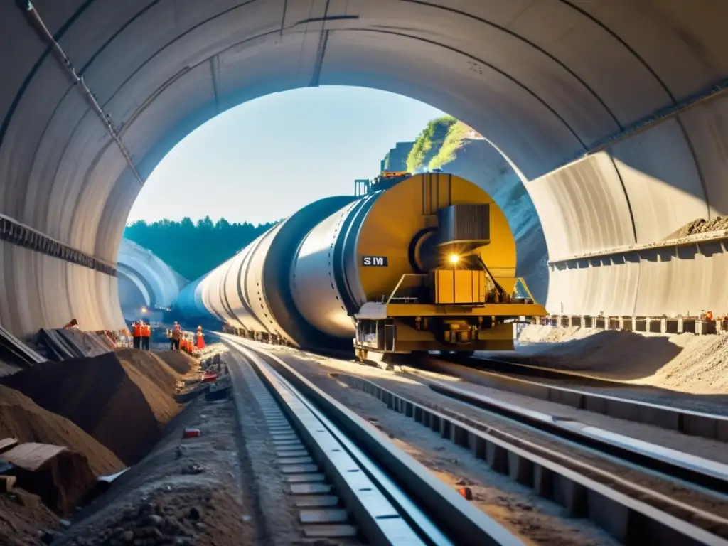 Enorme tuneladora corta la tierra bajo la ciudad, mostrando la complejidad de la construcción de infraestructura en lugares subterráneos