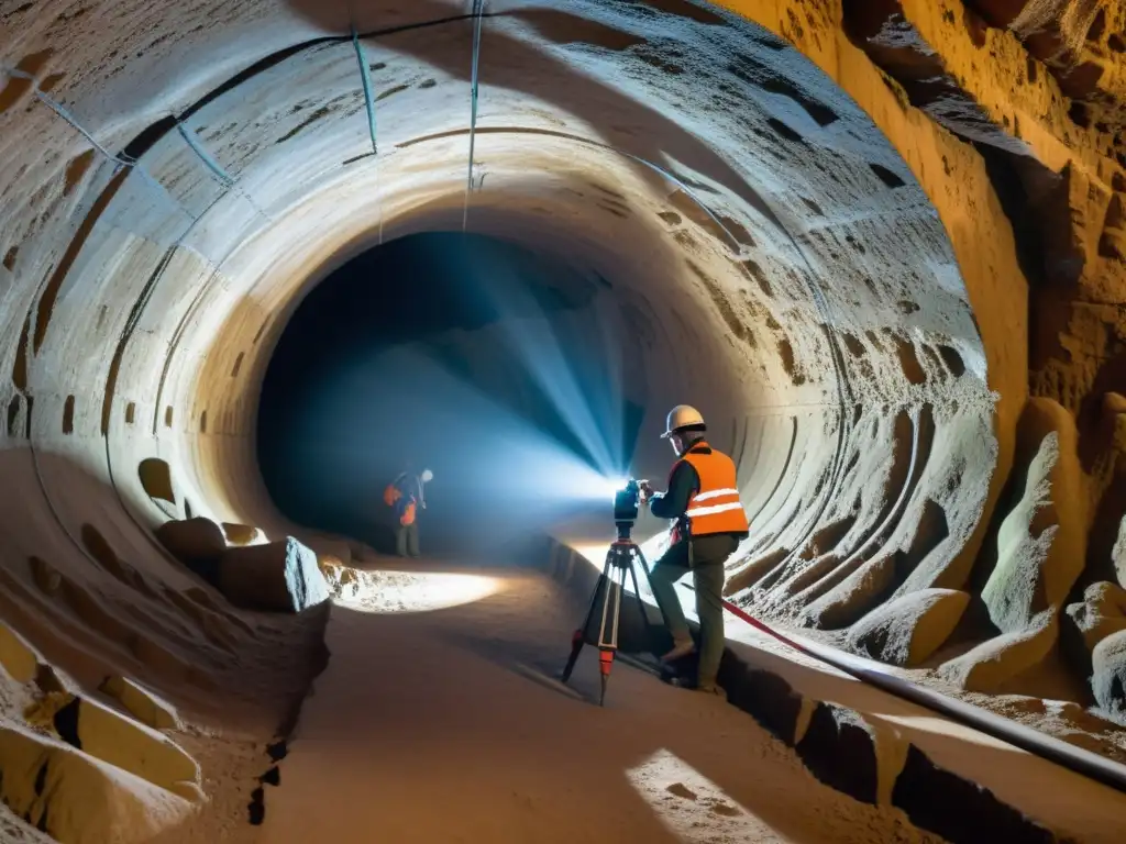 Un equipo de arqueólogos utiliza tecnología de mapeo 3D para explorar túneles antiguos, revelando detalles ocultos y antiguas inscripciones