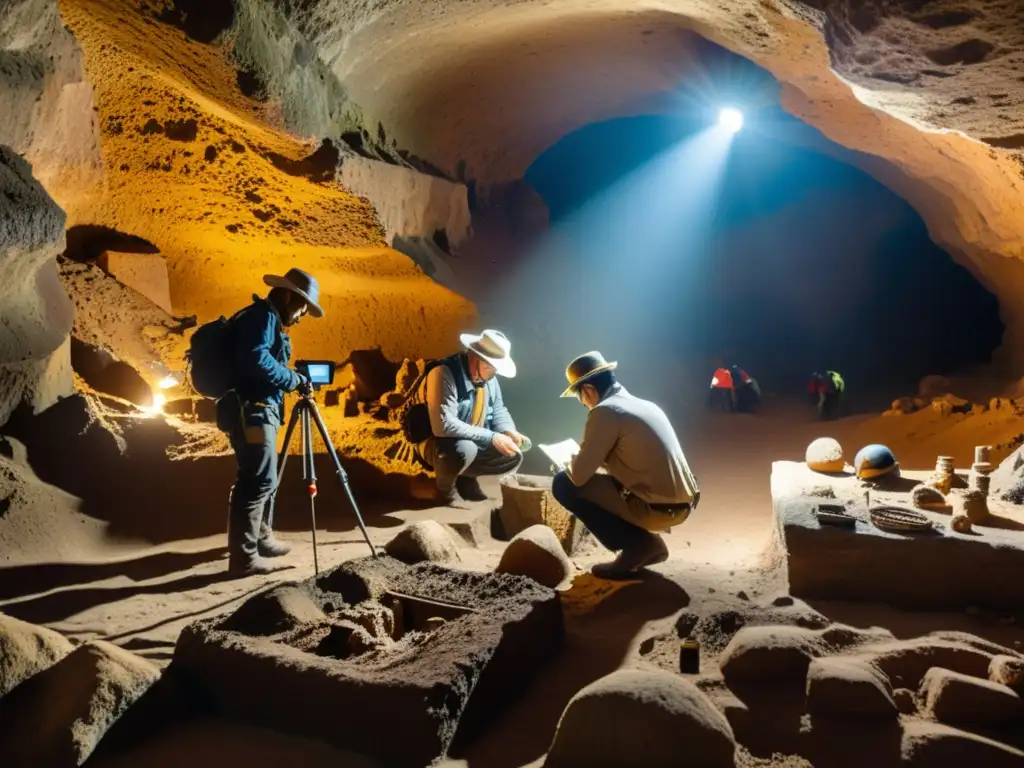 Equipo de arqueólogos descubre tesoros en excavación subterránea en América Latina, rodeados de libros de arqueología urbana