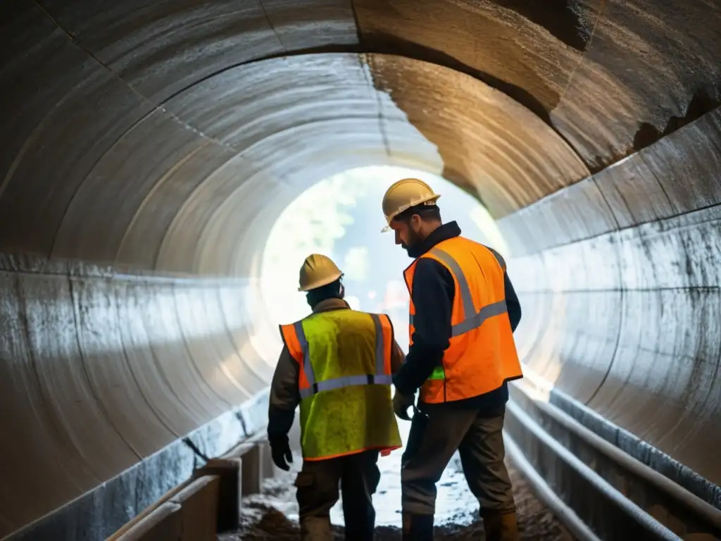 Equipo de construcción refuerza y sella túnel antiguo para su conversión en espacios comerciales, resaltando su experticia y enfoque