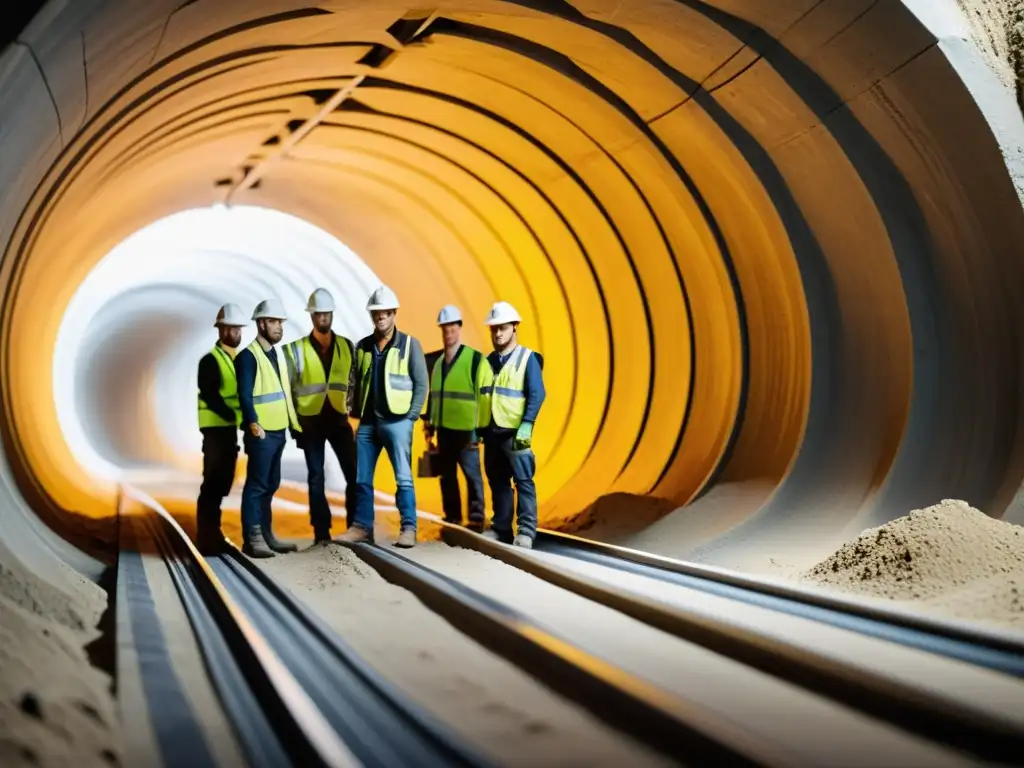 Un equipo de construcción utiliza la tecnología de impresión 3D para construir un túnel subterráneo con detalle y precisión