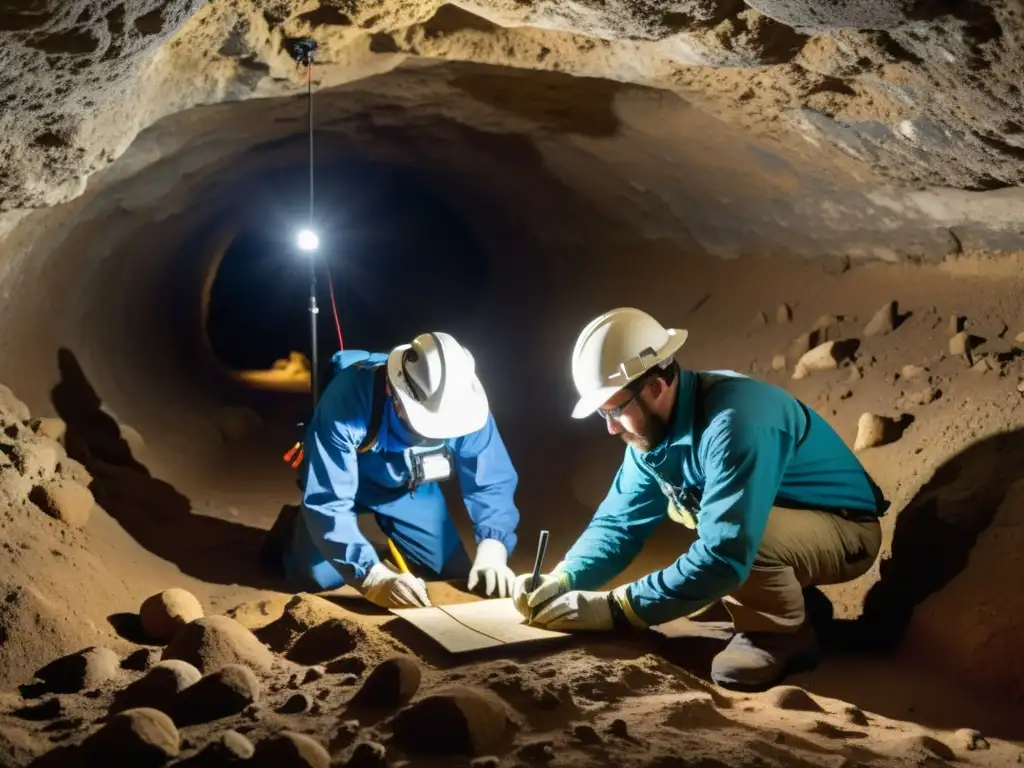 Un equipo de expertos en restauración documenta minuciosamente antiguas cámaras subterráneas, resaltando la importancia de la documentación en la restauración de lugares subterráneos