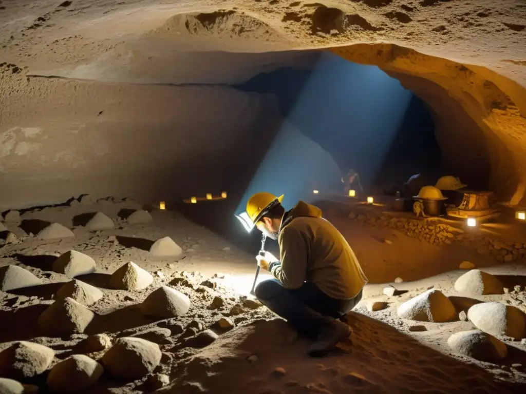 Un equipo de expertos en restauración documenta con precisión un sitio arqueológico subterráneo, resaltando la importancia de la documentación en la restauración de lugares subterráneos