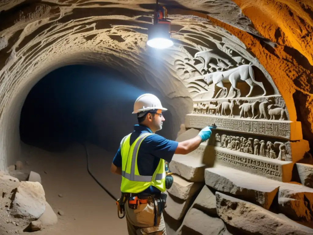 Un equipo de expertos en restauración trabaja meticulosamente para preservar antiguos túneles y cavernas subterráneas