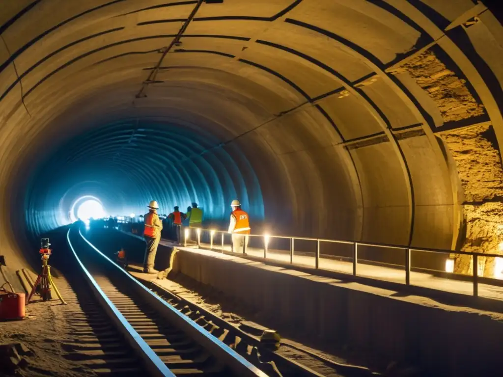 Un equipo de expertos en restauración trabaja meticulosamente en la restauración de un túnel histórico emblemático, mostrando dedicación y expertise