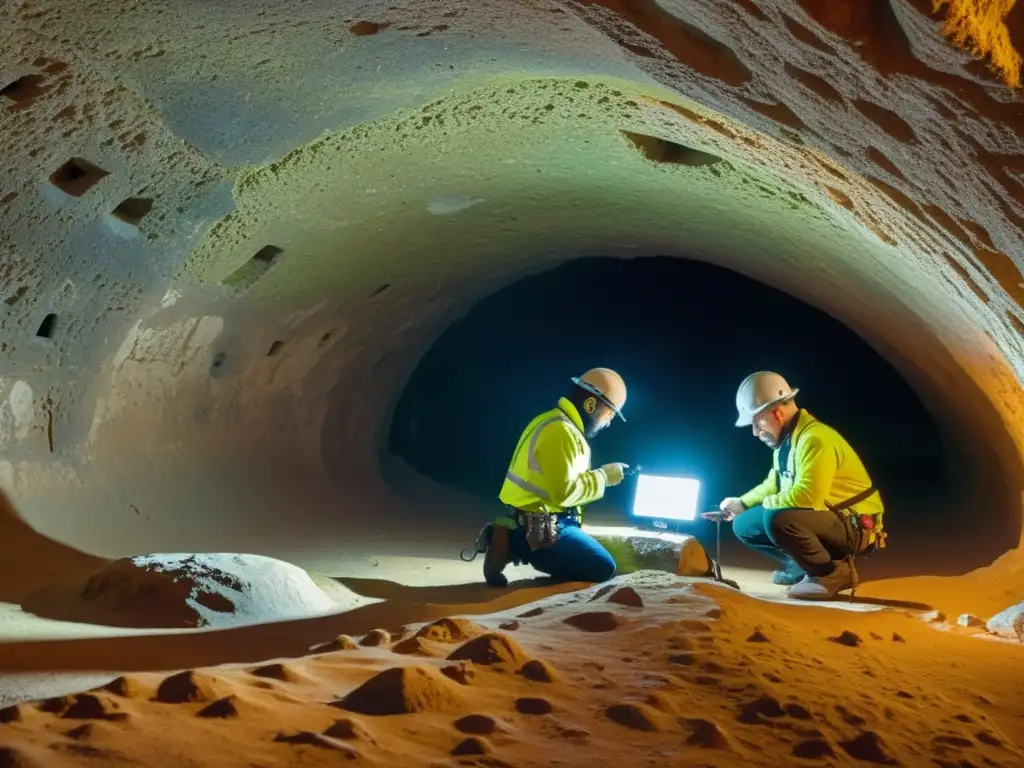 Un equipo de expertos en restauración de sitios históricos subterráneos documenta con precisión usando tecnología avanzada