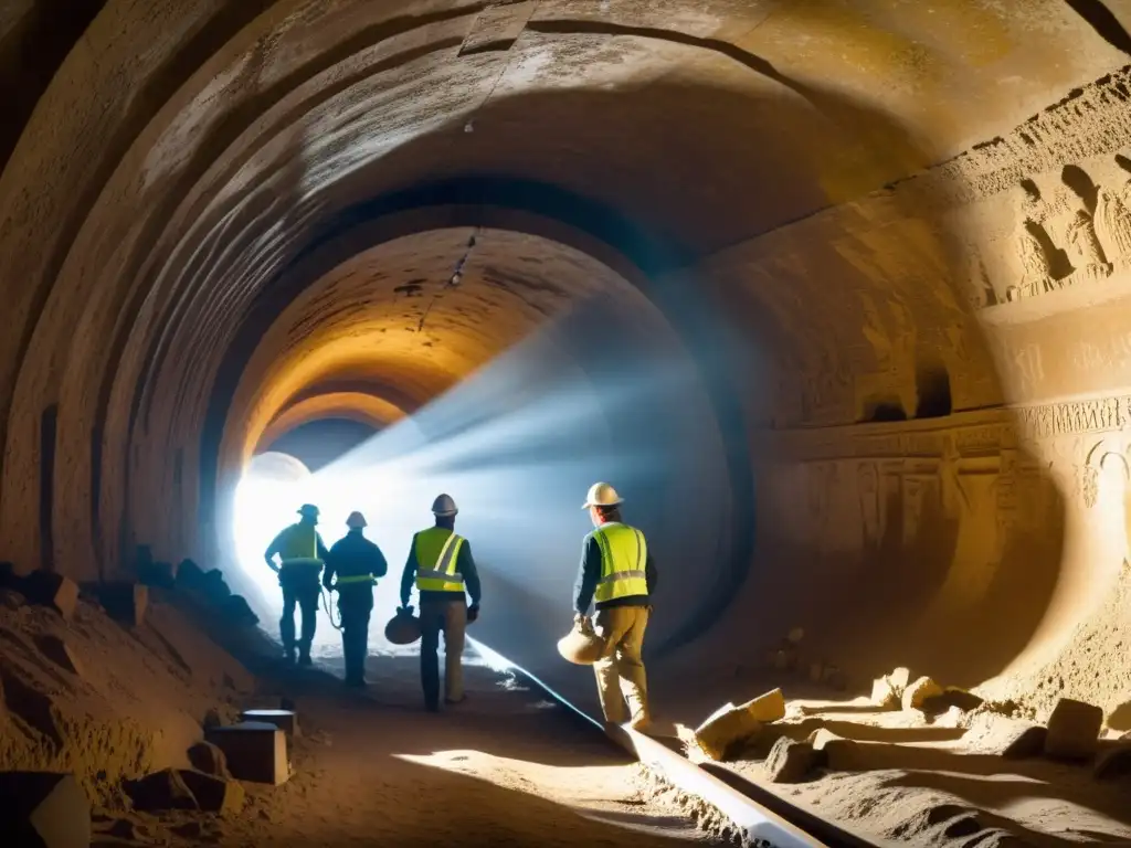 Un equipo de expertos en restauración descubre tesoros ocultos en un túnel histórico, mostrando la dedicación y precisión en su labor