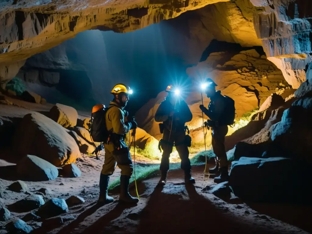 Equipo de exploradores listo para la emocionante exploración subterránea de las grutas Skocjan