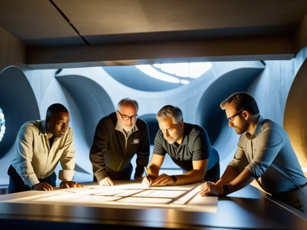 Un equipo de ingenieros y arquitectos diseñan con precisión un modelo de túnel famoso