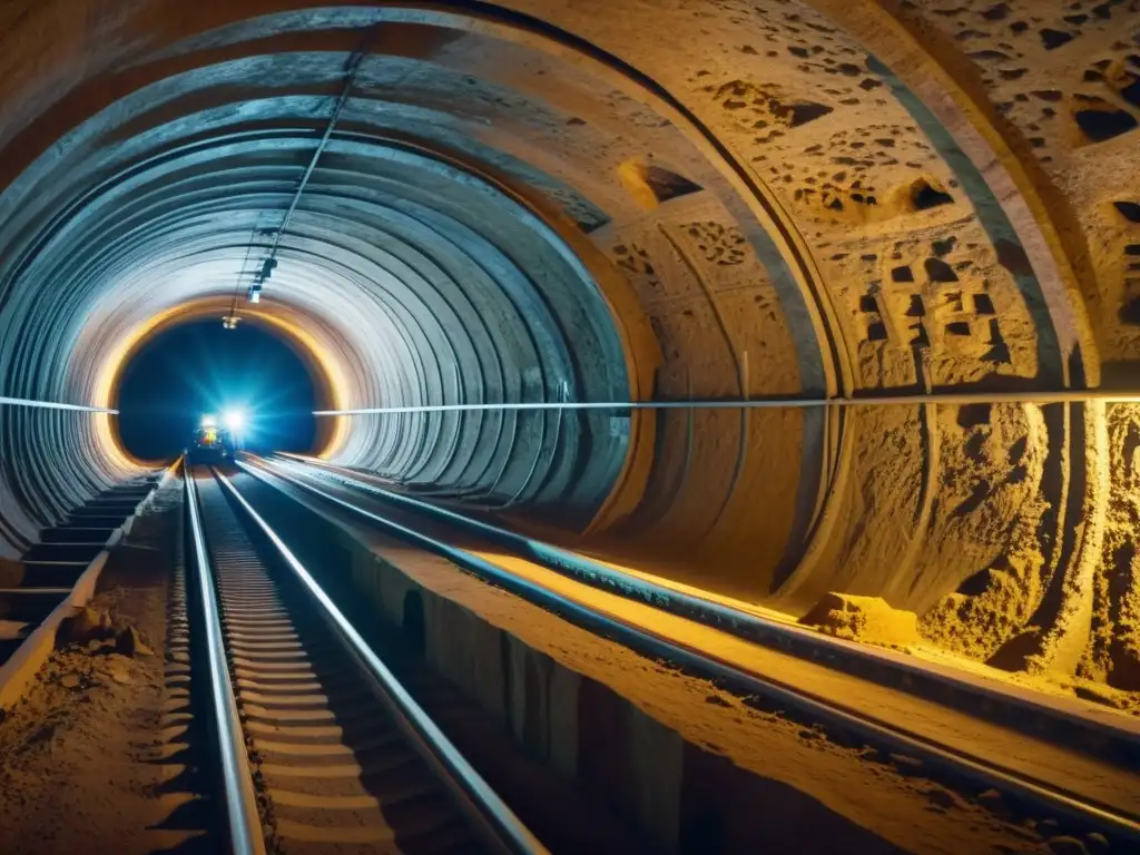 Equipo de ingenieros utilizando herramientas de mapeo 3D en túnel subterráneo histórico, capturando detalles con precisión y sofisticación