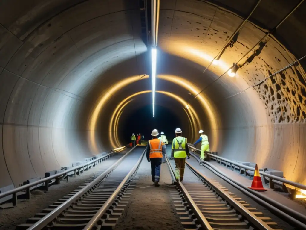 Un equipo de ingenieros refuerza con precisión un antiguo túnel histórico para protegerlo de terremotos, combinando tecnología moderna con la preservación del patrimonio