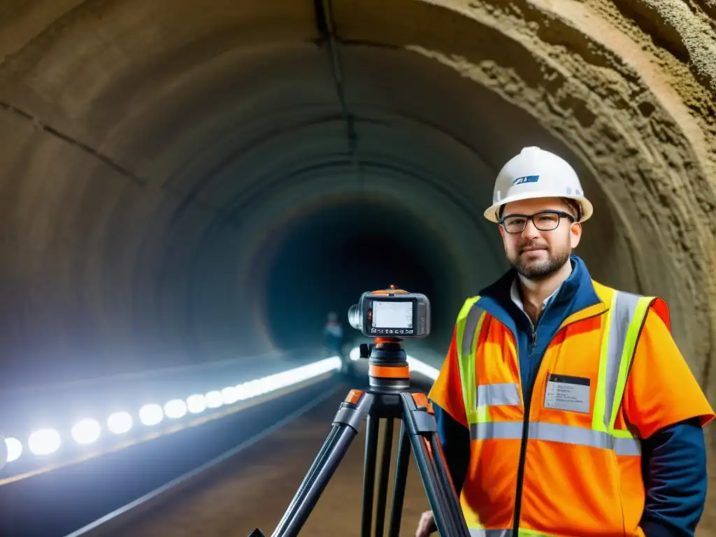 Un equipo de ingenieros examina con tecnología avanzada un túnel histórico, preservando su arquitectura con precisión