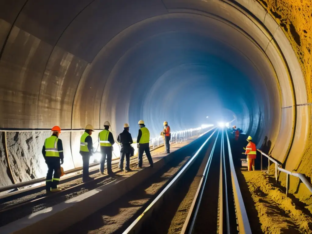 Un equipo de ingenieros y trabajadores utilizan tecnología avanzada para restaurar un túnel histórico