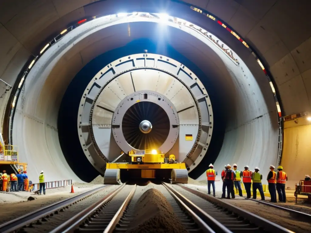 Un equipo de ingenieros y trabajadores construyen un túnel con determinación