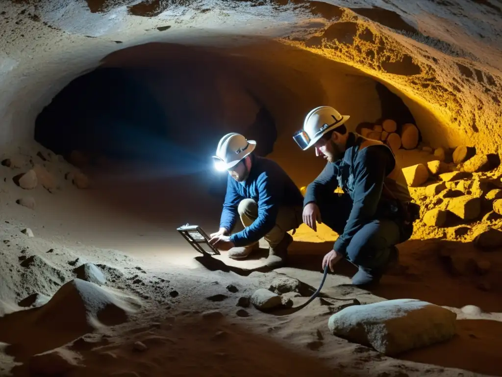 Equipo de restauración usando tecnología 3D para preservar patrimonio subterráneo con precisión y dedicación