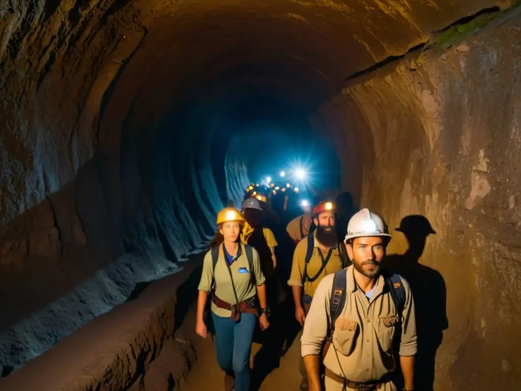 Un equipo de guías profesionales lidera a exploradores en una misteriosa expedición subterránea