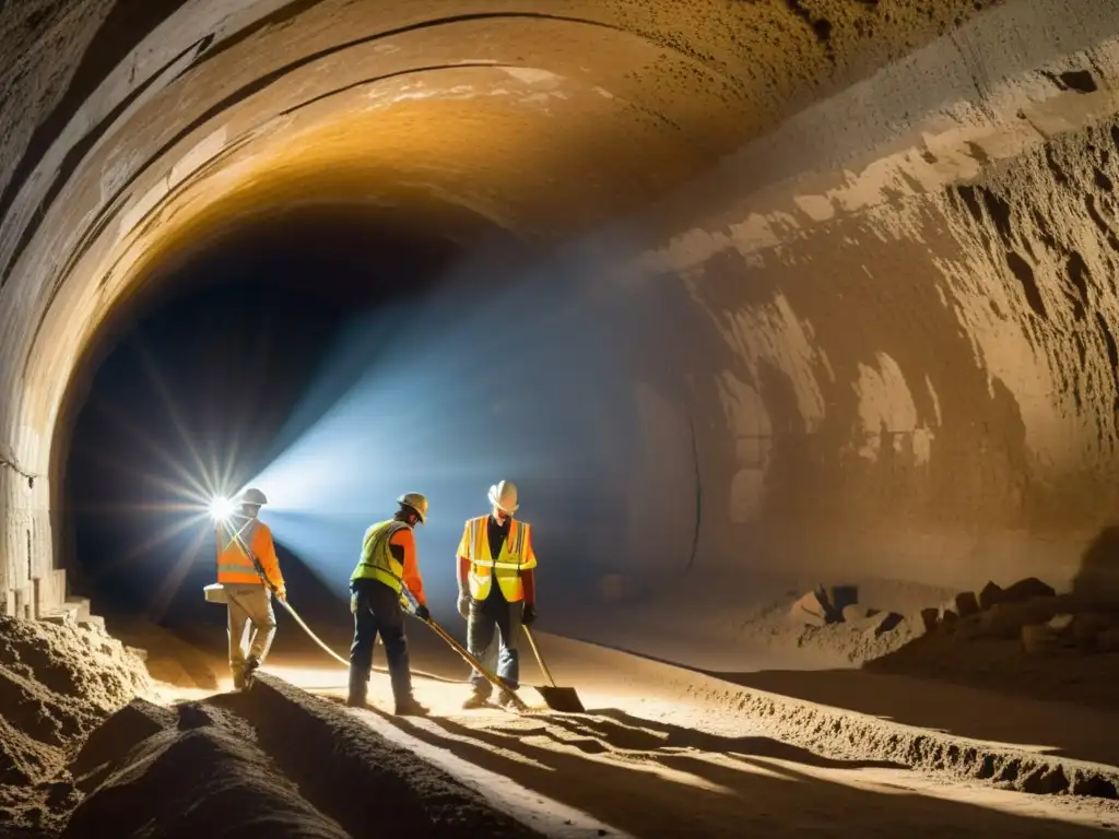 Un equipo de restauradores trabaja meticulosamente en la arquitectura histórica de un túnel antiguo, revelando su espléndida artesanía