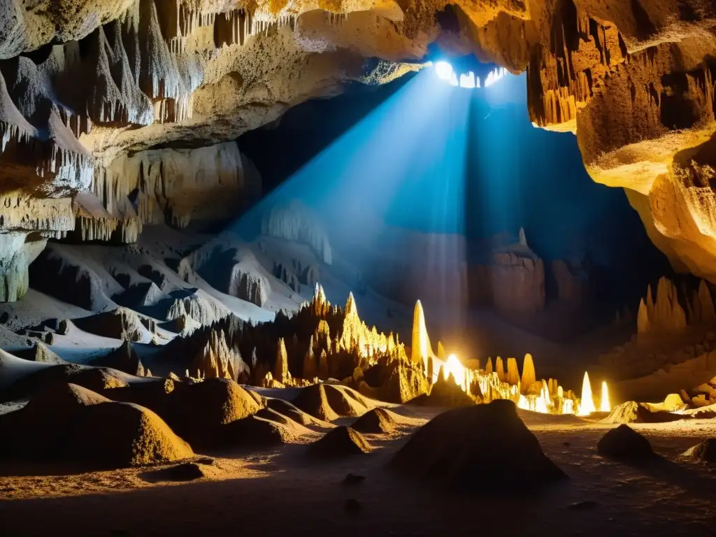 Exploración de las cuevas de Ojo Guareña: la belleza natural de las formaciones rocosas subterráneas evoca un sentido de maravilla y misterio