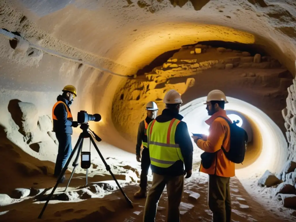 Exploración detallada de túnel antiguo con tecnología de mapeo 3D, arqueólogos deslumbrados revelan secretos subterráneos