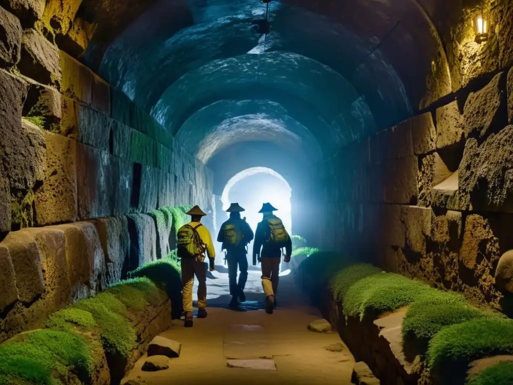 Exploración de túneles subterráneos en la antigua Ciudad Prohibida de China, con exploradores en busca de misterios y artefactos perdidos