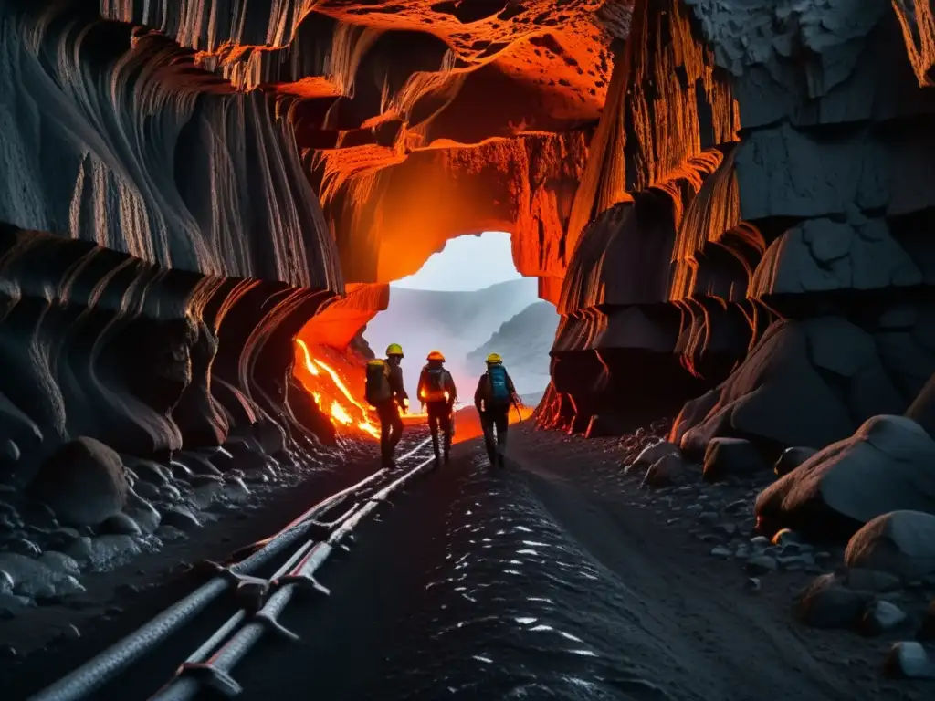 Exploradores en túnel de lava en Islandia, una experiencia única túneles lava Islandia