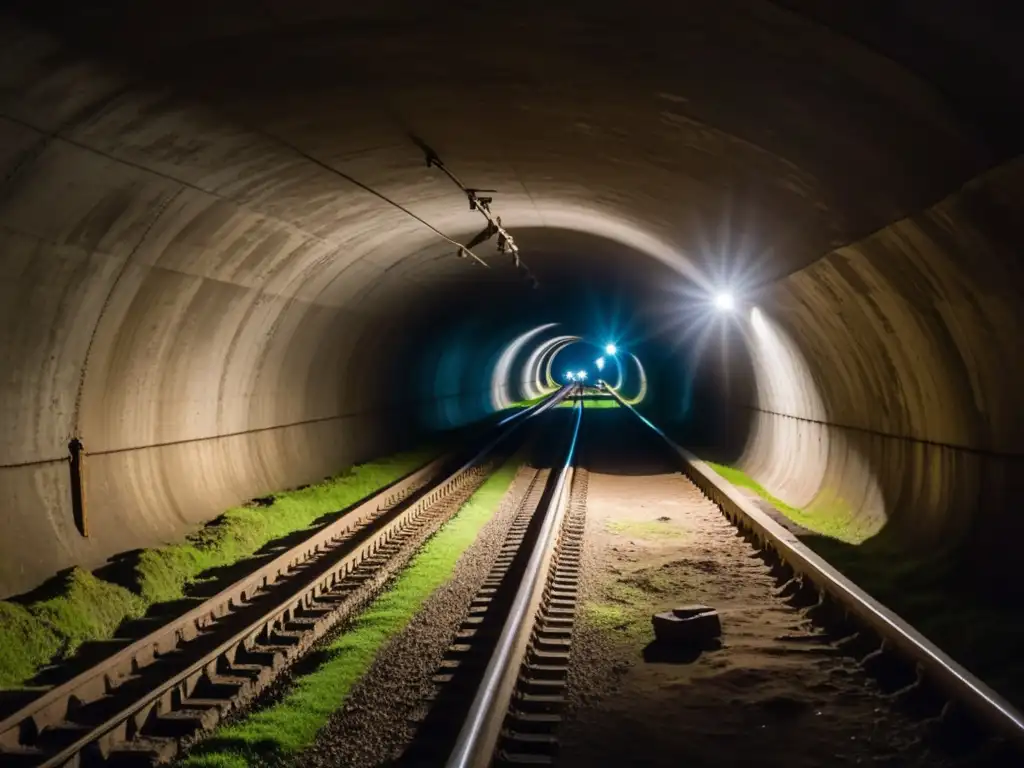 Exploradores con linternas recorren los túneles históricos de la Línea Maginot, evocando su atmósfera histórica y misteriosa