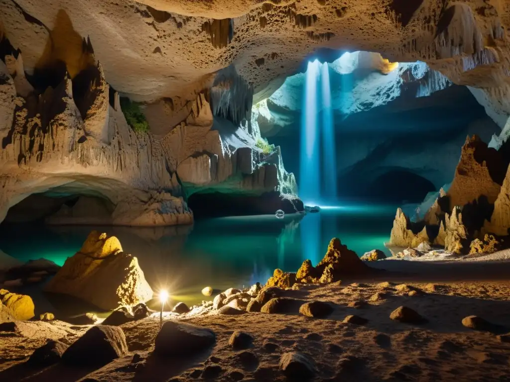 Exploradores capturan la misteriosa belleza de cuevas subterráneas con sus lentes de fotografía en un entorno impresionante