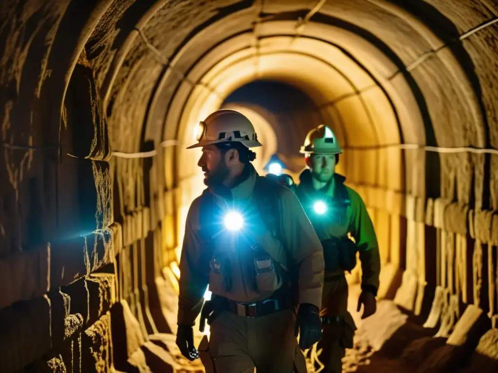 Exploradores con tecnología de mapeo 3D avanzada exploran túnel histórico, revelando detalles antiguos