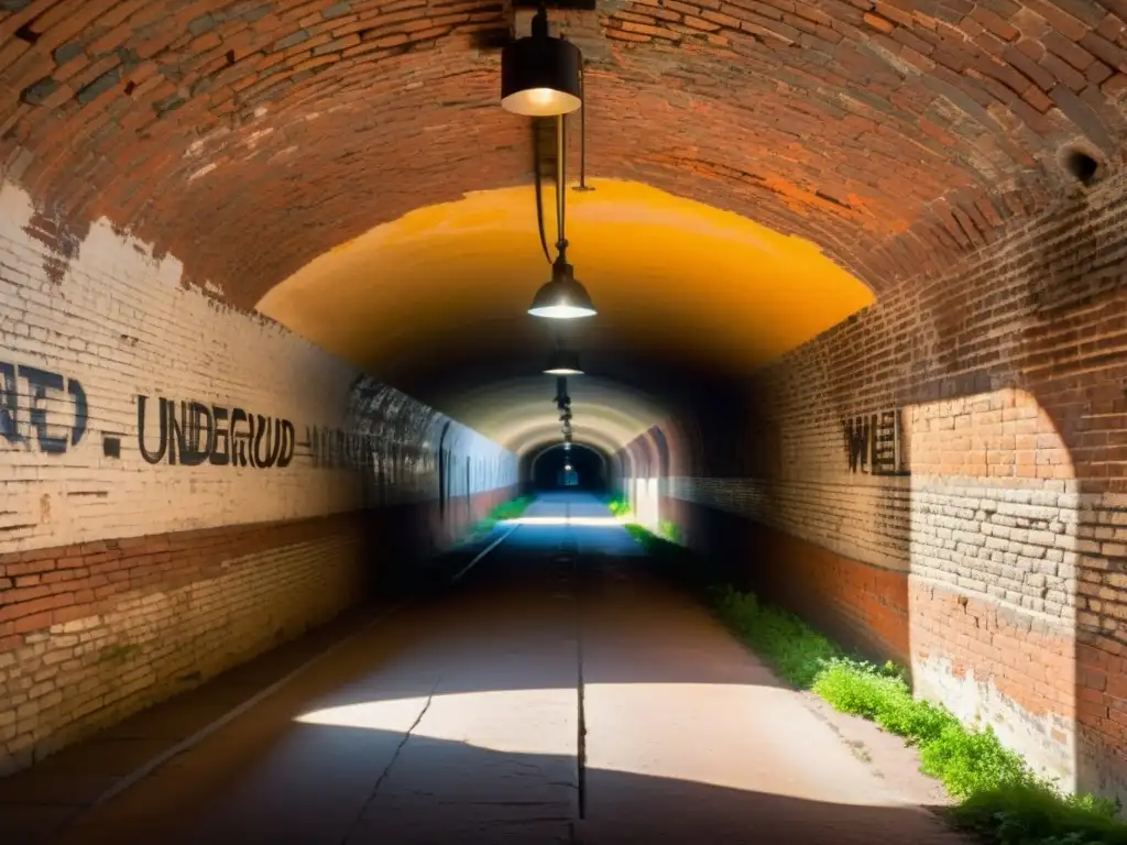 Misterioso túnel subterráneo: luces y sombras Explora la fascinante historia y misterio de los túneles históricos con Realidad Aumentada en túneles históricos