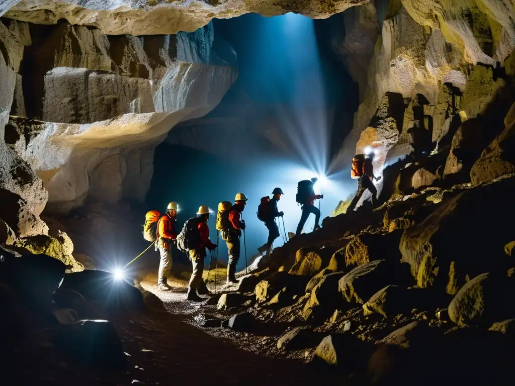 Un grupo de exploradores con cámaras adaptadas capturan la belleza subterránea en una caverna