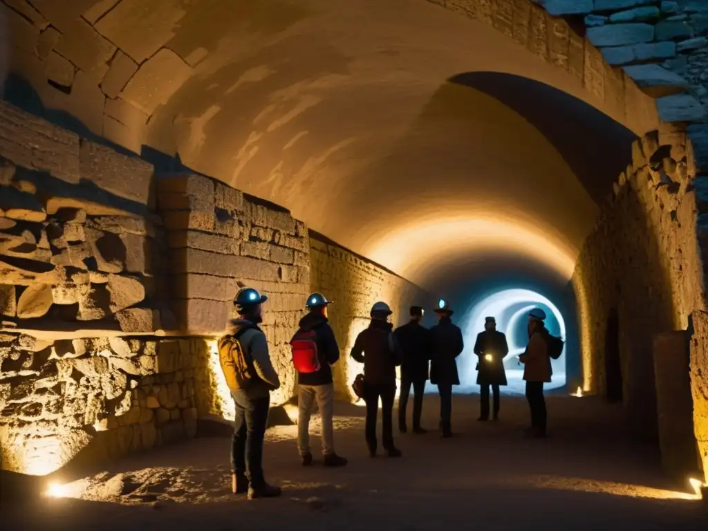 Explorando historia: Realidad aumentada en túneles antiguos Explorando la historia a través de la realidad aumentada en túneles históricos, con tecnología y arquitectura antigua