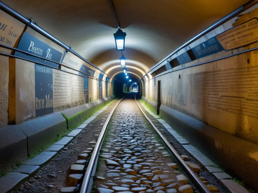 Una imagen detallada y en alta resolución de las rutas subterráneas de París, revelando la historia de la Revolución Francesa