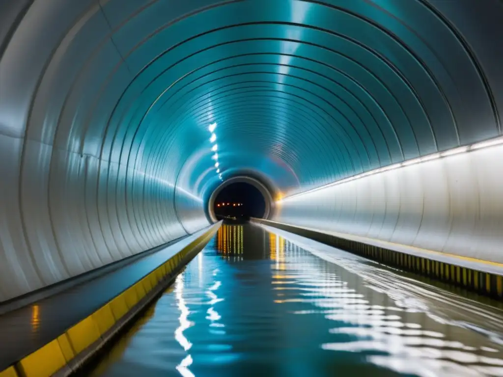 Imagen impactante del Túnel SMART en Malasia durante una inundación, mostrando su innovador sistema de protección contra inundaciones