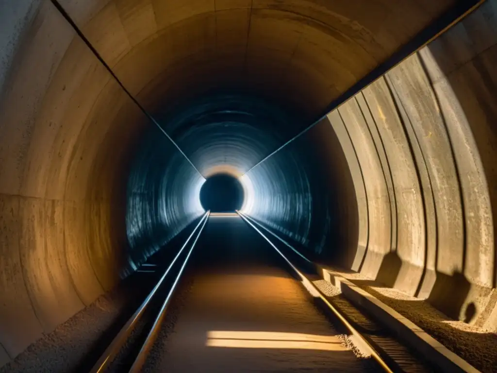 Imagen de un túnel con luz natural filtrándose, resaltando la textura de las paredes