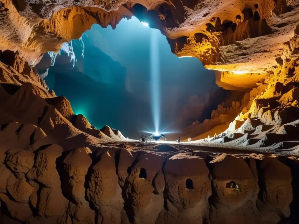 Explora imágenes impresionantes de cavernas subterráneas iluminadas por drones