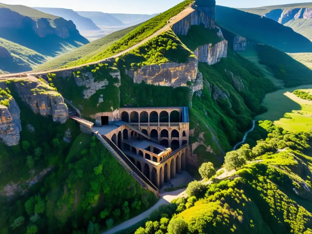 Imágenes impresionantes de drones capturan la belleza de una antigua mina abandonada en las montañas rocosas