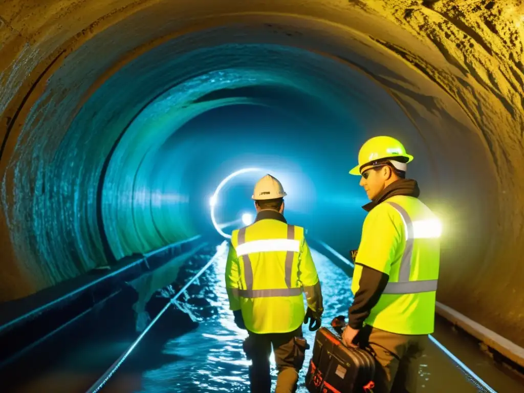 Ingenieros exploran túnel histórico con tecnología de sonar y láser para Gestión de aguas en túneles históricos