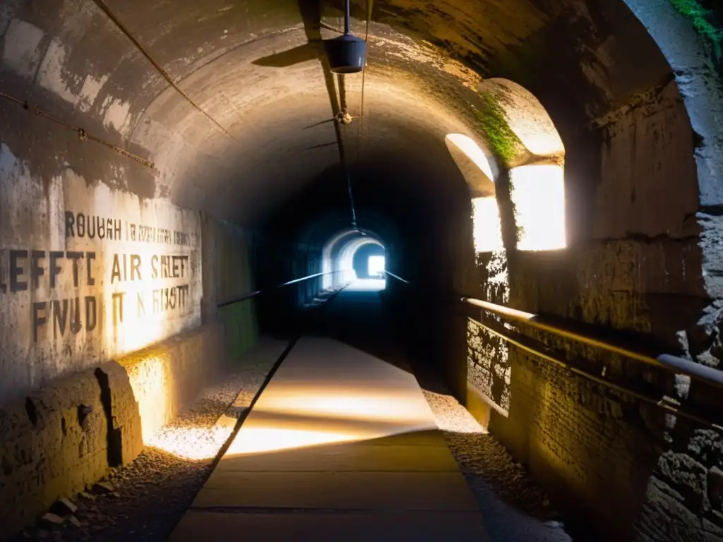 Explora la intrigante atmósfera de un túnel en la Batalla de Okinawa, con grafitis de guerra y una textura rocosa