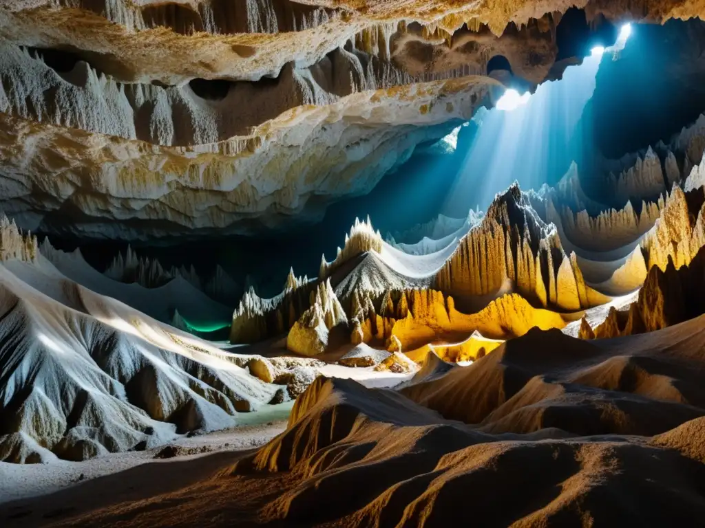 Maravillas subterráneas de las Grutas de Postojna: paisaje de estalactitas y estalagmitas en intrincadas formaciones calcáreas