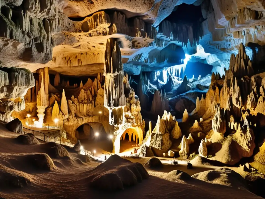 Maravillas subterráneas de las Grutas de Postojna: Intrincadas formaciones de estalactitas y estalagmitas iluminadas por luz etérea