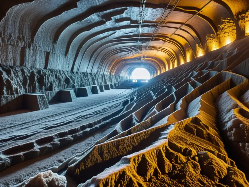 Explora las maravillas subterráneas de las minas de sal de Wieliczka, con sus formas y texturas hipnóticas iluminadas por la luz