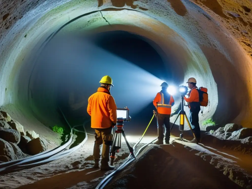 Métodos geofísicos localización cavidades túneles: Equipo de geofísicos explora misteriosos túneles subterráneos con radar