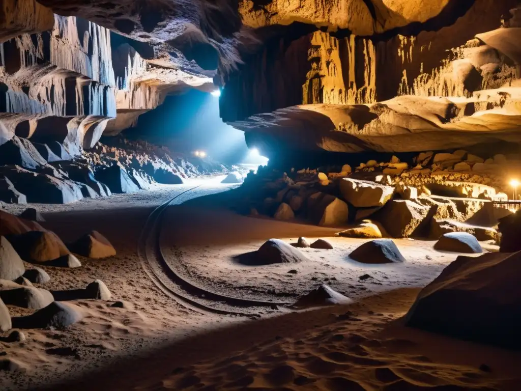 Explora la misteriosa cueva subterránea con formaciones rocosas y estalactitas